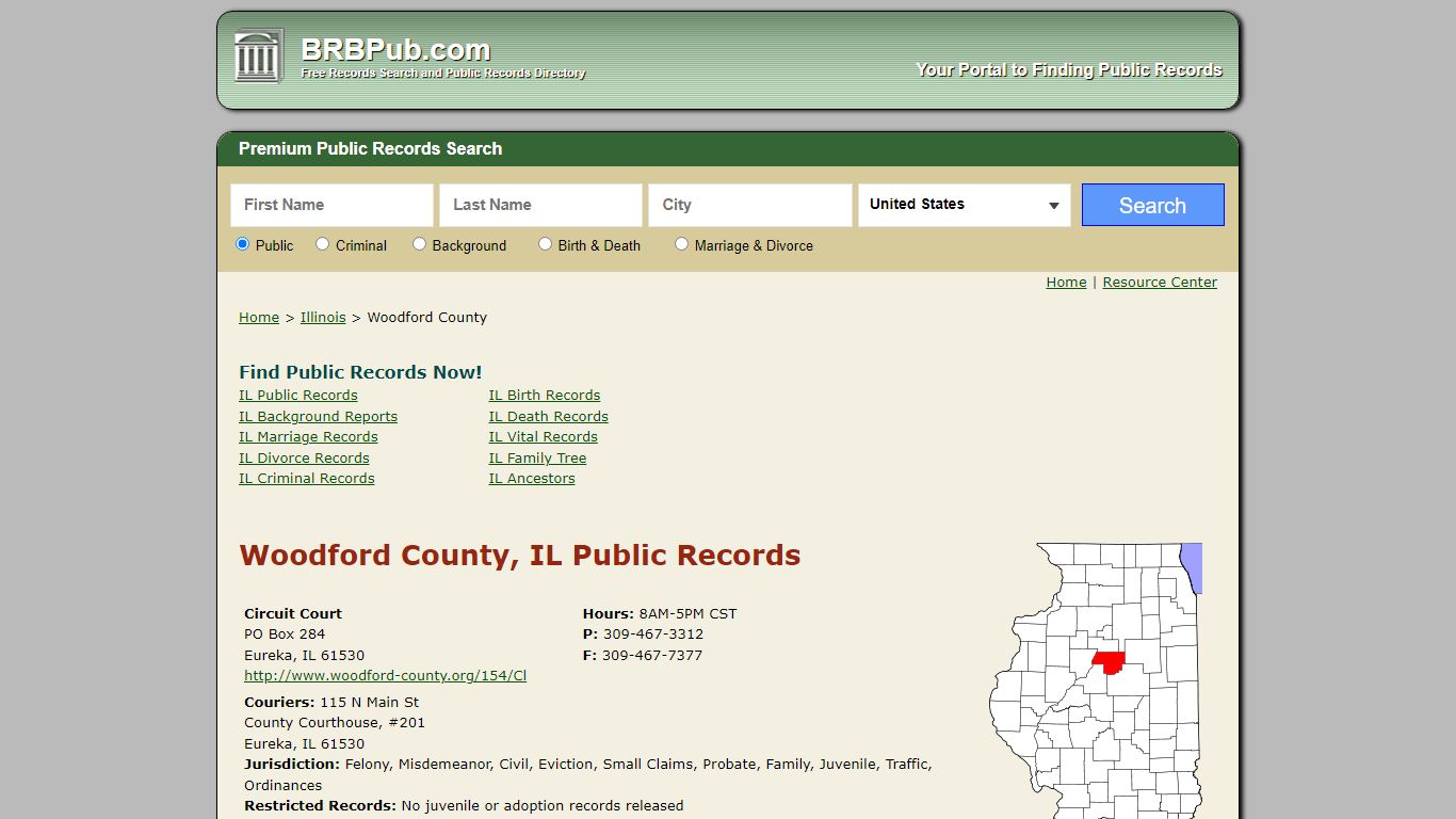 Woodford County Public Records | Search Illinois Government Databases
