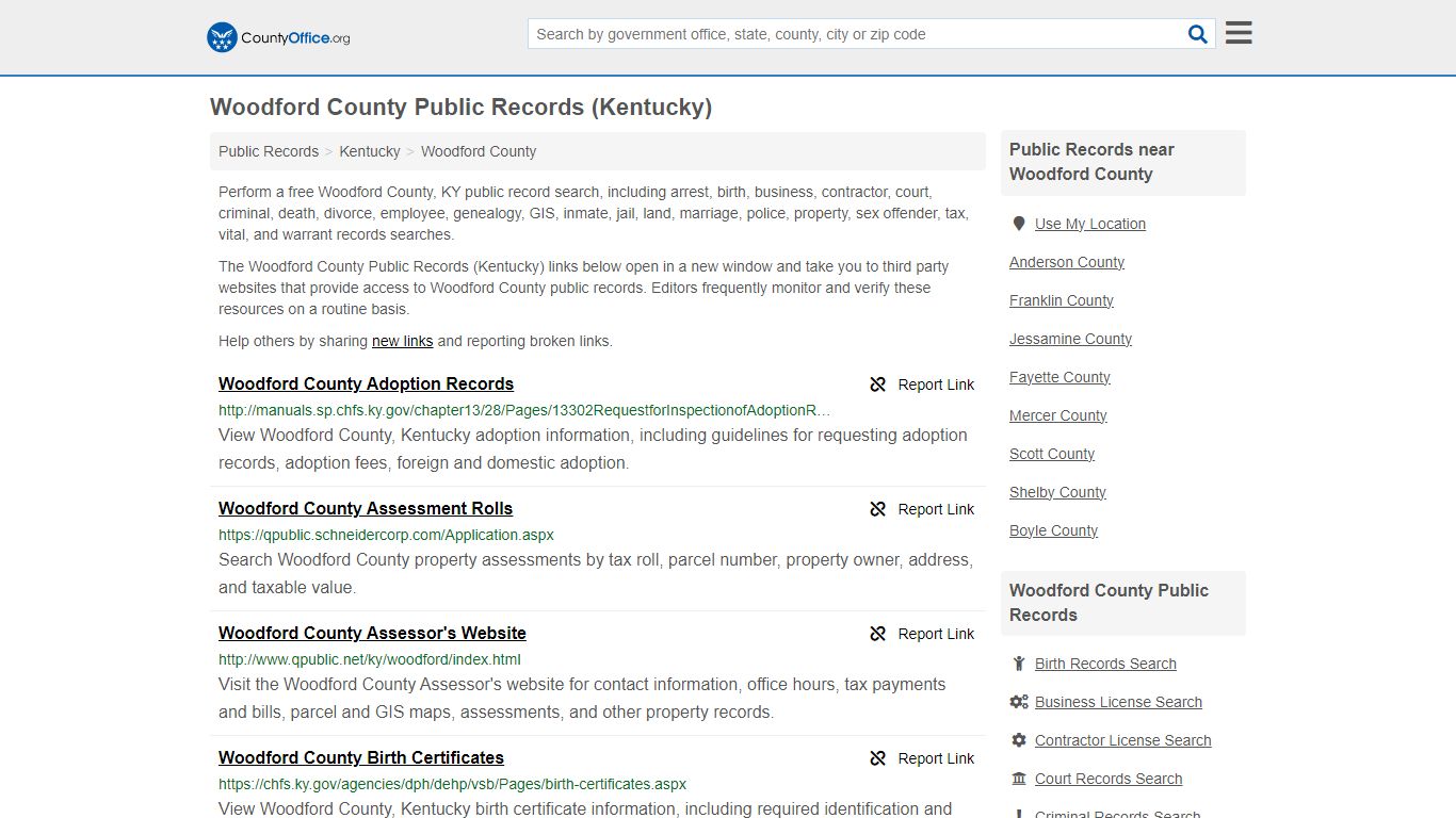 Public Records - Woodford County, KY (Business, Criminal, GIS, Property ...